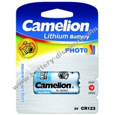 Photo Battery Camelion CR123 / CR123A / EL123A / DL123A / CR17345 / CR17345 / 1 pcs. blister