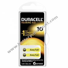 Duracell hearing aid battery V10AT 6-unit blister