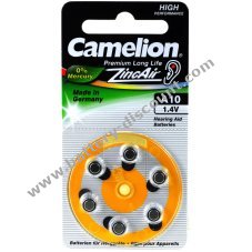 Camelion Hearing Aid Battery A10 ZL10 PR70 PR536 AE10 DA10 10AE V10AT PR230 Blister of 6