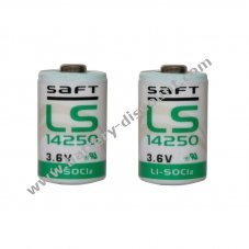 2x Lithium battery Saft LS14250 1/2AA 3,6Volt