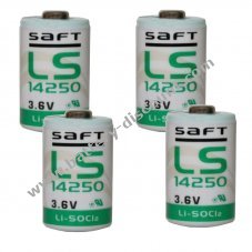 4x Lithium battery Saft LS14250 1/2AA 3,6Volt
