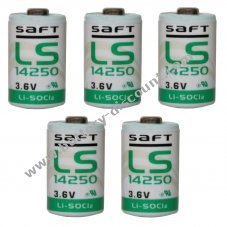 5x Lithium battery Saft LS14250 1/2AA 3,6Volt