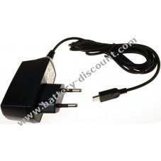 Powery charger/Power supply with Micro-USB 1A for Blackberry Pearl 8220