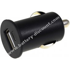 Powery Mini car charging adapter with USB connection 1A