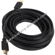 High Speed HDMI cable with standard plug (type A) 10m, black, gold plated connectors