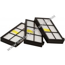 Hepa allergy, filter set, 3 filters, suitable for iRobot Roomba 800, 866, 870, 876, 900, 960 and others
