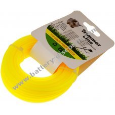 replacememt trimming thread/ mowing thread for Bosch,Makita, Gardena, Husqvarna 2,4mm 15m yellow