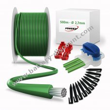 Repair kit with 500m boundary wire 2.7mm 600 hooks, 10 connectors, 4 clamps for robotic lawnmowers