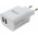 Powery universal power adapter charger for Samsung, iPhone, HTC with 2x USB 2,4A white