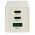 3-port USB-C Power Delivery PPS charger with 2x USB-C, 1x USB-A / adapter 65W GaN White